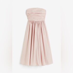 H&M Strapless Light Pink Midi Dress